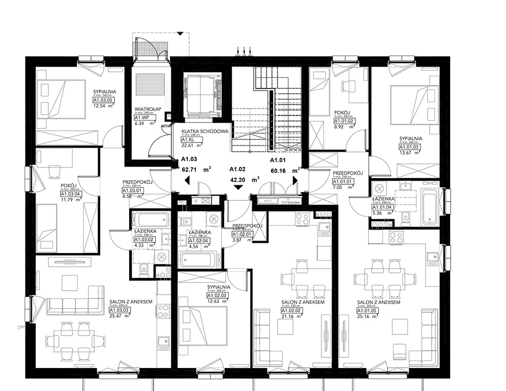 Lipa Piotrowska - Budynek A1- OSTATNIE MIESZKANIE 2 POK. 42 m2 - Parter