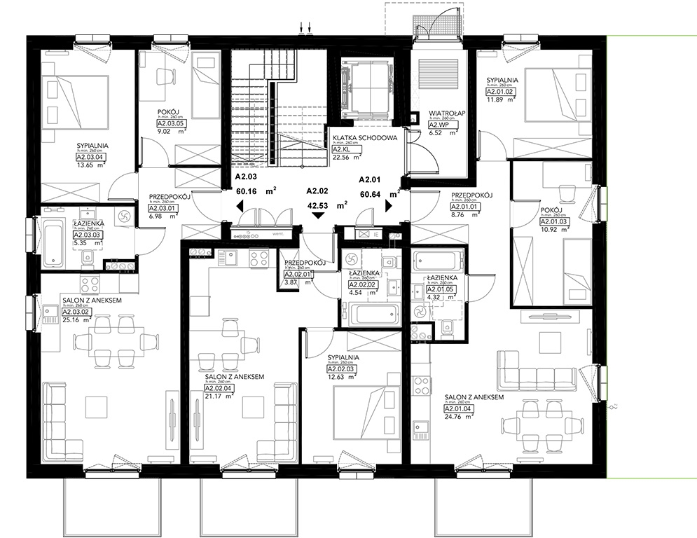 Lipa Piotrowska - Budynek A2 - OSTATNIE MIESZKANIE 2 POK. 42 m2 - Parter
