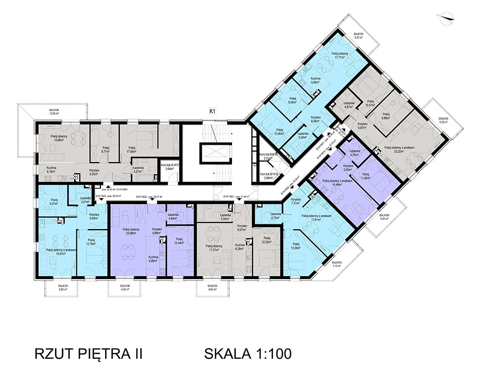 Osiedle Sarbinowska - Budynek B1- BUDYNEK SPRZEDANY - Piętro 2