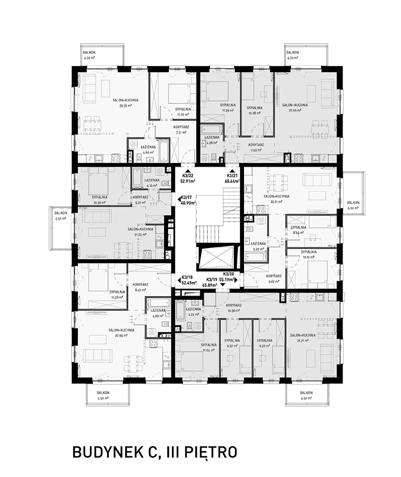 NOWA ZATORSKA - Budynek C- sprzedany - Piętro 3 - sprzedane