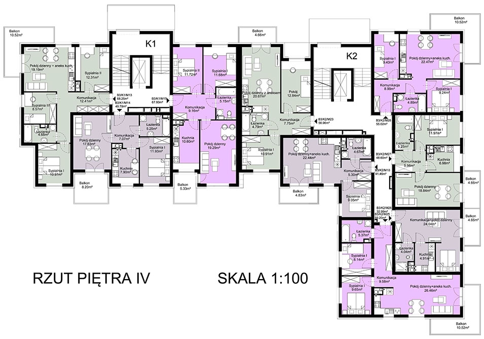 OSIEDLE CZARTORYSKIEGO - Budynek B3 - BUDYNEK SPRZEDANY - Piętro 4 - sprzedane