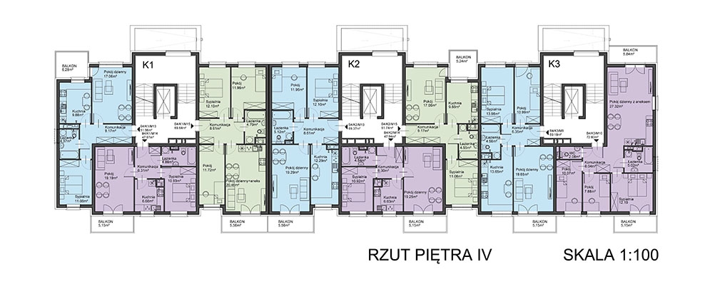 OSIEDLE CZARTORYSKIEGO - Budynek B4 - BUDYNEK SPRZEDANY - Piętro 4 - sprzedane