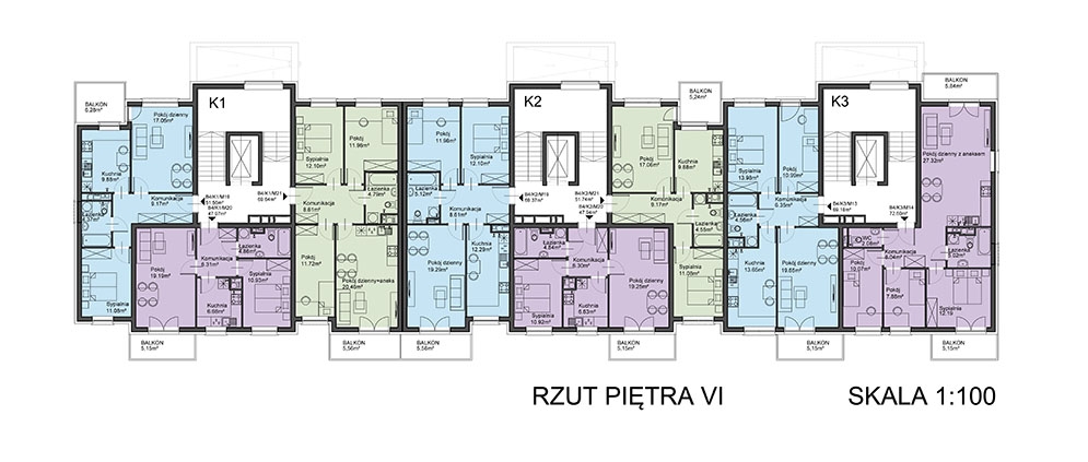 OSIEDLE CZARTORYSKIEGO - Budynek B4 - BUDYNEK SPRZEDANY - Piętro 6 - sprzedane